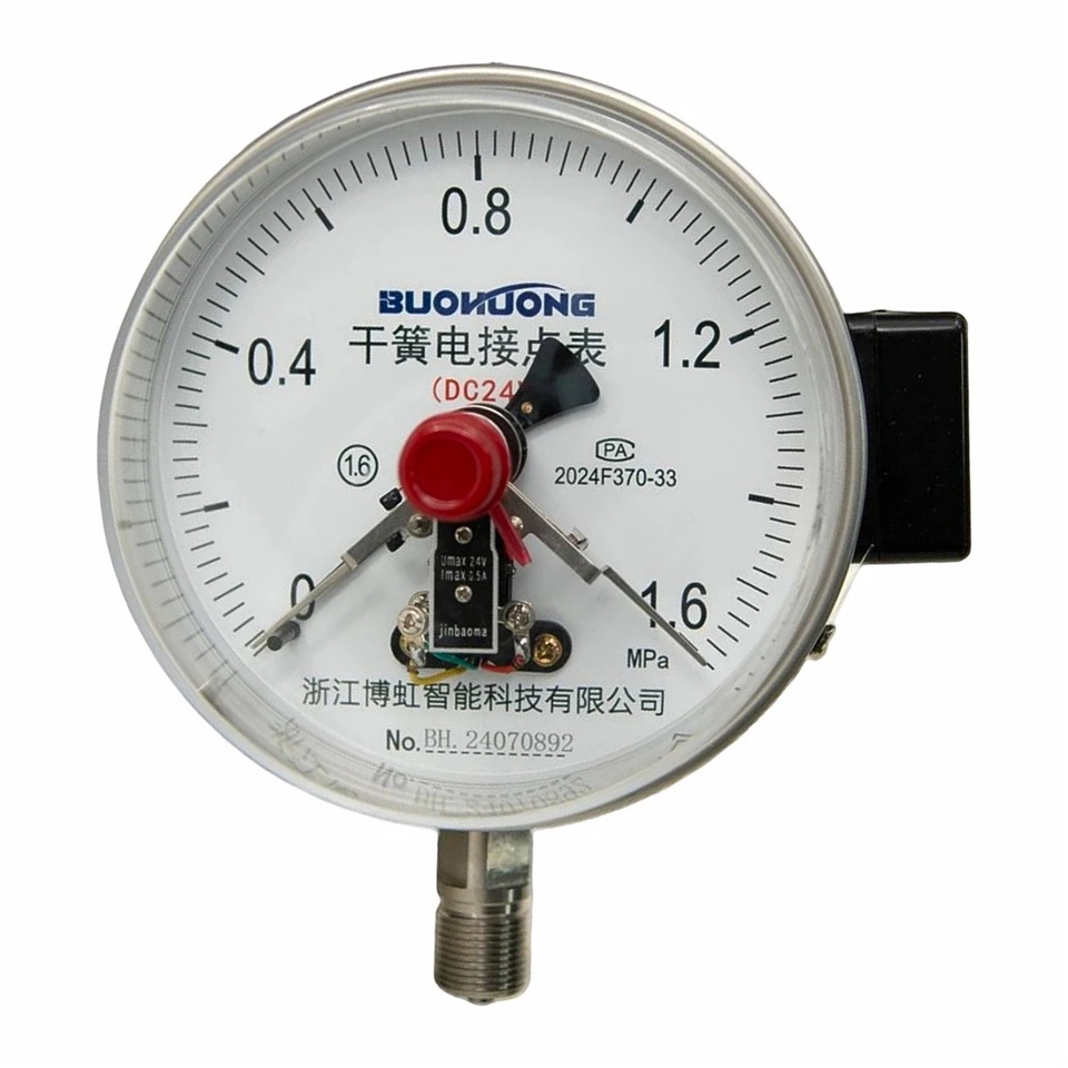 DC24V کے ساتھ ریڈ سوئچ الیکٹرک رابطہ پریشر گیج